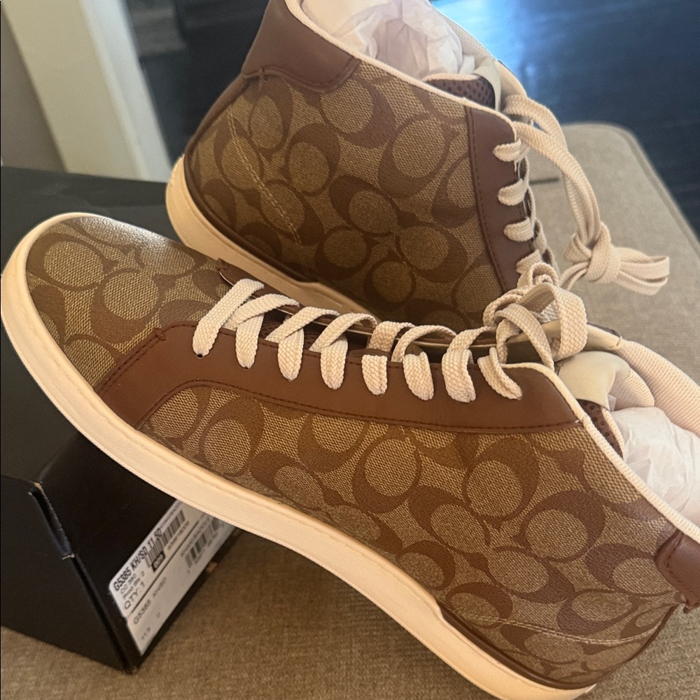 Coach khaki/SaddleMonogram Low-Top Sneaker with Cream Sole - Picture 3 of 5